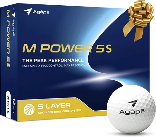 Vista 10 de agape MP5S MP5 VS3 - Pelotas de golf DuraPlus Uretano blanco y negro, 5 piezas y 3 piezas de doble núcleo