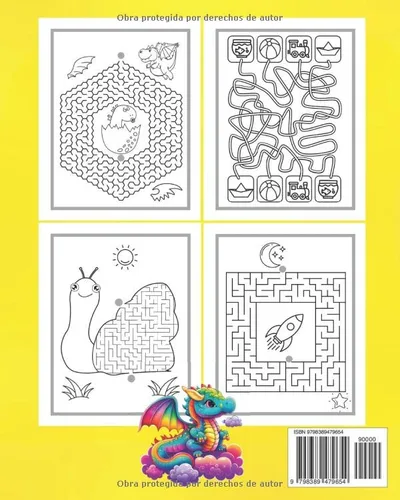 Vista 2 de Laberintos para niños 4-8 años Libro de actividades con 95 rompecabezas y juegos de resolución de problemas con simpáticos dibujos para colorear