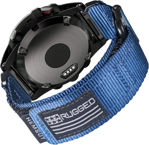 Vista 18 de Compatible con la Correa de Reloj Garmin, Correa Deportiva de Nylon Super Resistente con Diseño de Bucle Tejido, Banda de Reemplazo Dura