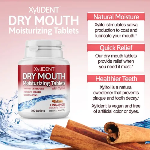 Vista 2 de Nature's Stance XyliDENT - Tabletas de xilitol para alivio de la boca seca, estimula la saliva, refresca el aliento, reduce la producción de ácido