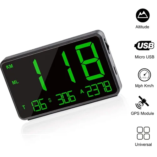 Vista 3 de Pantalla digital HUD para todos los autos, camiones, bicicletas y motocicletas, proyecto de parabrisas de advertencia de conducción cansada