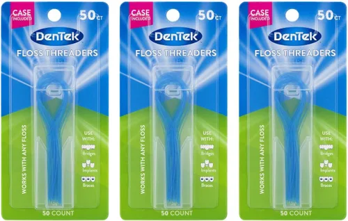 Dentek Enhebradores de hilo dental 50 unidades (paquete de 3)