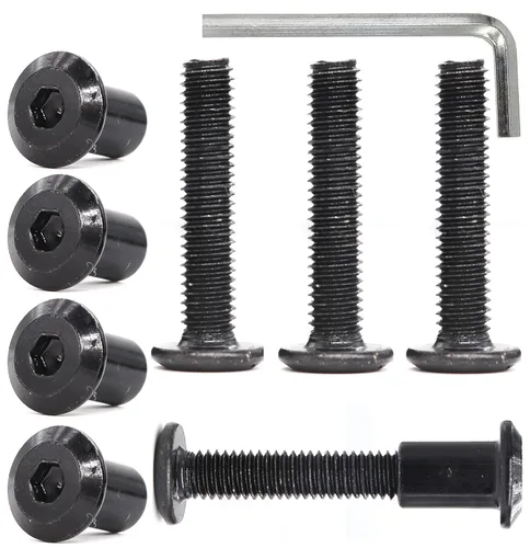 Vista 11 de cSeao Juego de 15 tornillos hexagonales negros M6 de 0.591 in para muebles y sillas de cuna