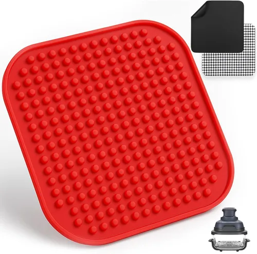 Vista 8 de Juego de 3 forros para freidora de aire con alfombrilla de silicona, alfombrillas resistentes al calor para freidora de aire compatibles con Ninja