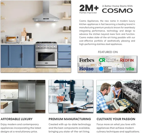 Vista 4 de Cosmo COS-BIM22SSB 61 cm Colección Nebula Horno microondas para encimera de 2.2 pies cúbicos en acero inoxidable