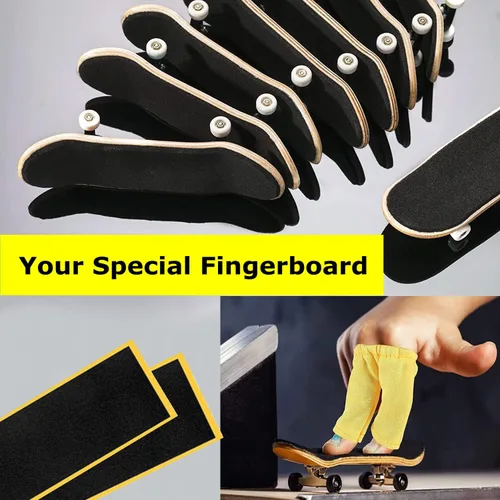 Vista 5 de WINDIR 24 piezas de cinta de agarre de espuma + 1 pantalón de dedo para diapasones, 1.496 x 4.331 in, patinetas MiNi de madera negro profesional