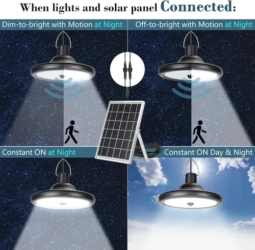 Vista 2 de JACKYLED Paquete de luz solar de doble cabezal y luz colgante solar de una sola cabeza