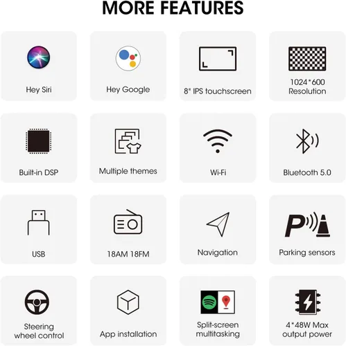 Vista 7 de Estéreo de auto Linux doble DIN actualizado 2025 de 8 pulgadas, inalámbrico, CarPlay, Android Auto para VW Passat Golf Jetta Caddy EOS Tiguan