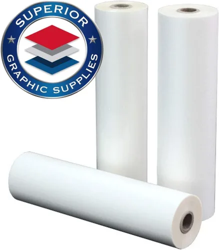 Rollo de película de laminación térmica de 18 pulgadas x 500 pies - núcleo de 1 pulgada, 0.0015 pulgadas de grosor, brillo transparente, paquete de