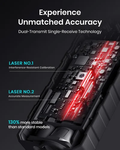 Vista 3 de MiLESEEY - Dispositivo de medición láser, 229 pies, cinta métrica láser digital con sensor de ángulo electrónico mejorado, precisión de ± 0.079 in