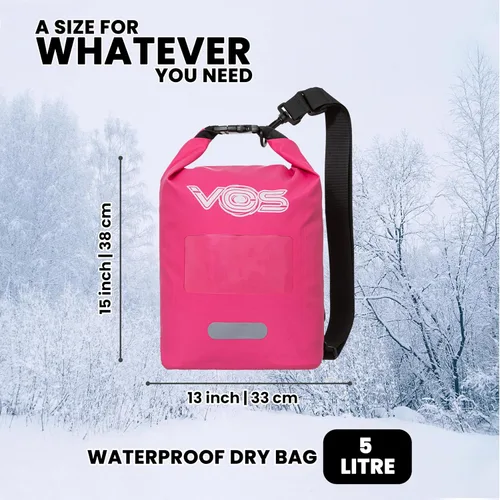 Vista 2 de VOS Bolsa seca impermeable de alta calidad – 5L Bolsa multiusos ligera bolsa de almacenamiento seca mochila para viajes, natación, canotaje