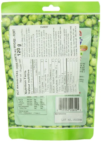 Vista 4 de Hapi Hot Wasabi Peas 4.23 oz bolsa de HAPI