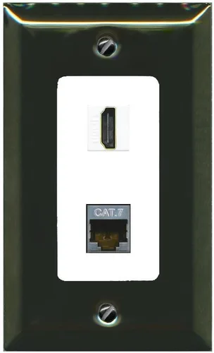 Vista 32 de RiteAV Placa de pared HDMI y Cat7 - 1 cuadrilla [negro/marfil]
