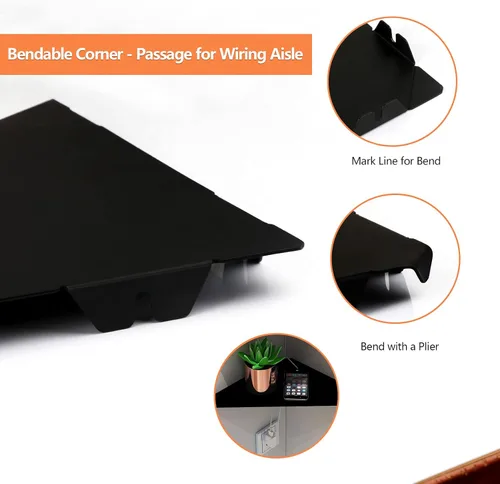 Vista 4 de Evron - Estantería de esquina de pared, fácil de instalar, juego de 2