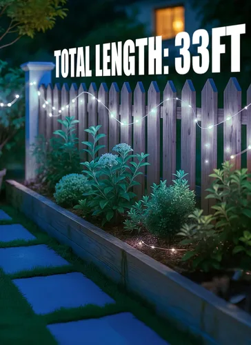 Vista 6 de Minetom Luces de Cadena Solares para Exteriores, 33 Pies 100 LED Luces Solares de Hadas para Exteriores, 8 Modos Luces de Balcón para Árbol Patio