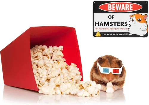 Vista 4 de Venicor Decoración de letrero de hámster – 8 x 12 pulgadas – Aluminio – Accesorios para jaula de hámster – Regalos para hámster Cosas, juguetes