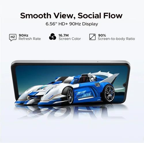Vista 7 de DOOGEE Note 56 Pro Android 16 Teléfono desbloqueado con Gemimi AI, teléfono celular de 32 GB+128 GB/2 TB, batería de 6150 mAh, 6.56 pulgadas HD+90Hz