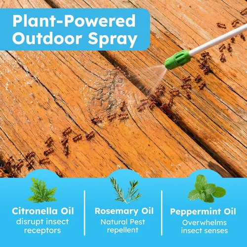 Vista 6 de BugMD Pest Defense Pro - Spray de aceite de menta para insectos y repelente de mosquitos para patio al aire libre – Ant Killer & Garrapatas Spray