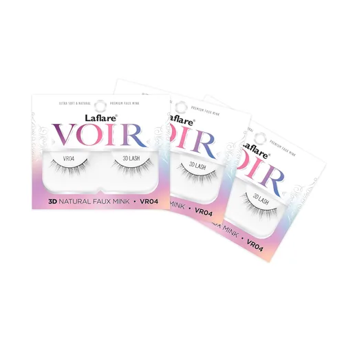 Vista 8 de Laflare 3D Nature Faux Mink VOIR Eyelashes, Ultra Soft, Light, Wispy, Knitted, Natural Looking, Reusable, Professional Easy to Apply Eyelashes - 3