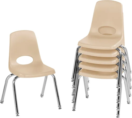 Vista 69 de Factory Direct Partners 10367-BL Silla escolar apilable de 16 pulgadas, asiento apilable para estudiantes con patas de acero cromado y rodamientos