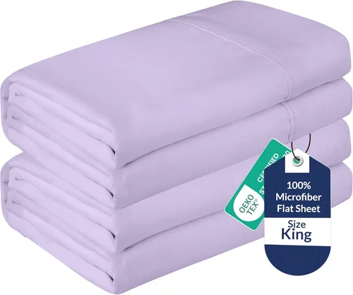 Vista 70 de Royale Linens Juego de 6 sábanas encimeras a granel, sábanas superiores, microfibra suave de 1800, resistente a las arrugas y a las manchas