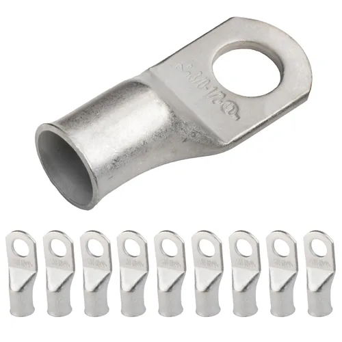 Vista 424 de SELTERM 5 piezas terminales de cable de cobre estañado 1/0 AWG perno de 1/2", extremos de cable de batería, terminales de anillo, conectores