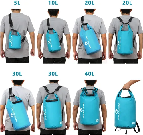 Vista 3 de Rock Cloud - Bolsa seca impermeable de 5.28 galones, para kayak, rafting, navegación, playa, surf, natación, canoa, campamento, senderismo, pesca