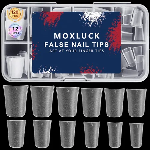 Vista 9 de Puntas de uñas estilo stiletto, uñas postizas de gel suave con forma de almendra, uñas postizas a presión de acrílico transparente, 120