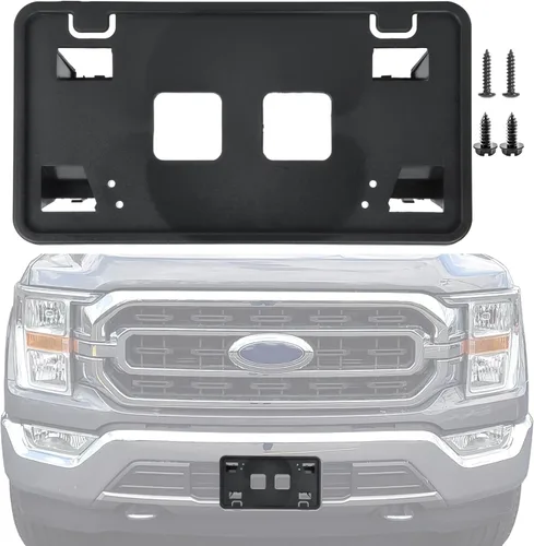 Vista 9 de Reemplazo para Soporte de Marco de Placa de Matrícula del Parachoques Delantero 2018-2020 Ford F150 JL3Z17A385BA