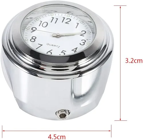 Vista 2 de Reloj de manillar de motocicleta Reloj de marcación de tiempo preciso blanco para montar por la noche