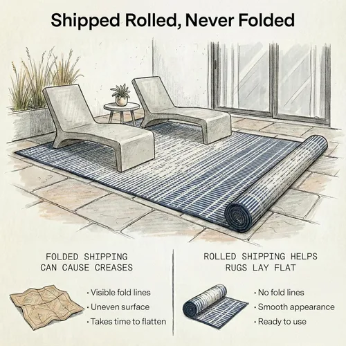 Vista 93 de Fab Habitat Alfombra Rayada para Exteriores - Impermeable, Resistente a la Decoloración, Sin Arrugas, Reversible - Plástico Reciclado Premium