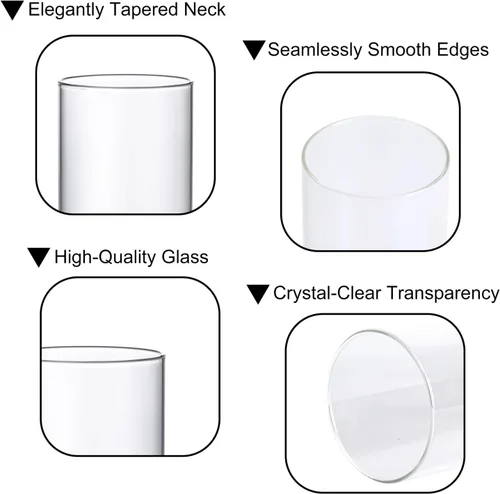 Vista 8 de PHOSPHOR Portavelas Hurricane para velas de pilar cilindros de vidrio transparente centros de mesa jarrones decoración de mesa centro de mesa