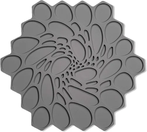 modern-twist Hive - Salvamanteles de silicona de 7 x 7, resistente al calor hasta 675 °F, antideslizante, protege la mesa del calor, cemento,