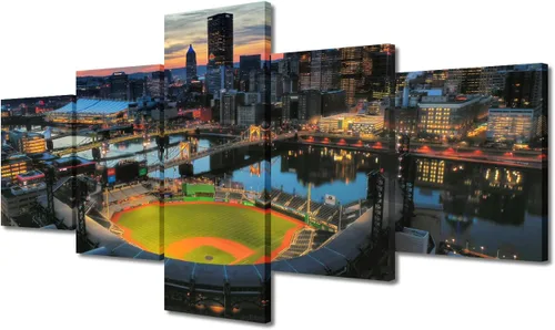 Vista 75 de Busch Stadium Baseball Home Decor St. Louis, Missouri Cityscape - Pósteres e impresiones artísticas de pared de 5 piezas de estadios de béisbol