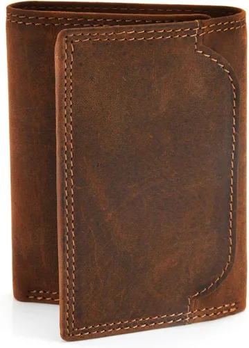 Style N Craft Trifold Leather Wallet Full-Grain Leather Wallet for Men and Women RFID-Protected Wallet with Multiple Card Holders 2 Tone Vintage