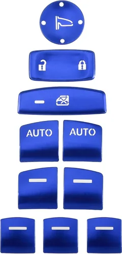 Car Master - Adhesivo decorativo para interruptor de ventana para Honda Accord 2018-2022, color azul (juego de 10)