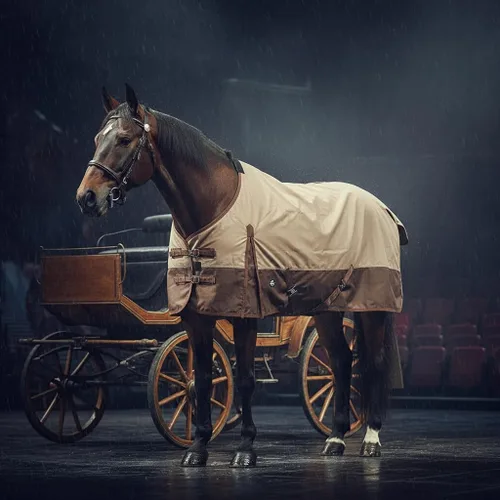 Vista 7 de 1200Denier - Manta impermeable y transpirable para caballo (63.8 in), color azul