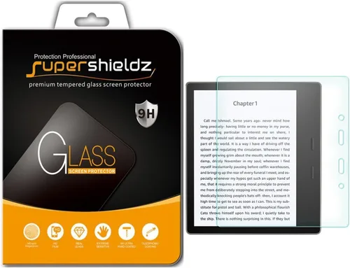 Supershieldz Protector de pantalla de vidrio templado diseñado para Kindle Oasis (10ª y 9ª generación, versiones 2019 y 2017), antiarañazos, sin