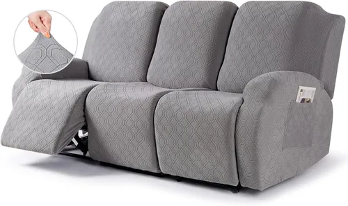 Vista 45 de VANSOFY Funda para silla reclinable, 3 piezas elásticas para silla reclinable, funda suave para silla reclinable, protector de muebles para perros