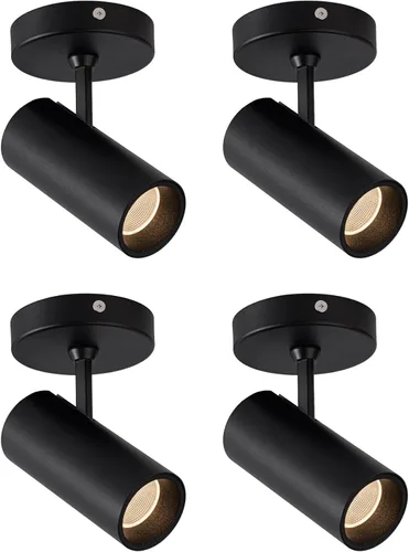 Vista 7 de Aisilan - Foco de techo LED negro de 12 W, ajustable, 90 grados, antirreflejo, direccional, moderno, LED para interiores, vestíbulo, sala de estar