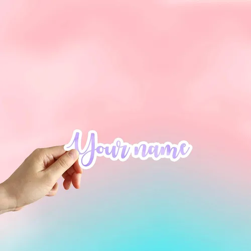 Vista 6 de Personalized Name Sticker Custom Text Stickers Laptop Water Bottle Phone Window Car Decal