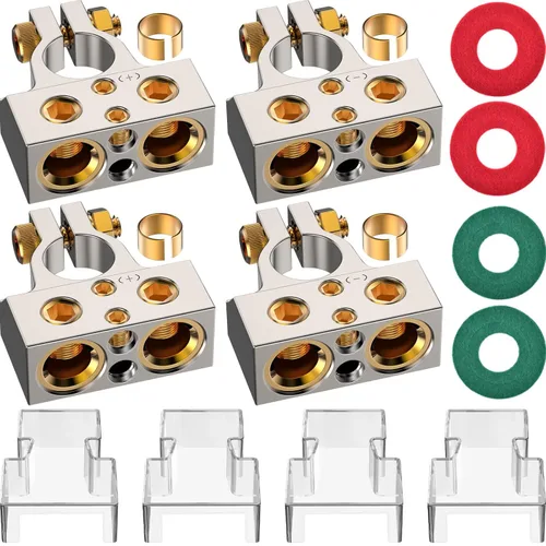 Vista 10 de Conectores de terminal de batería Sunmorn, terminales de batería de 0/2/4/6/8/10 AWG, terminal de batería de automóvil de servicio pesado, poste