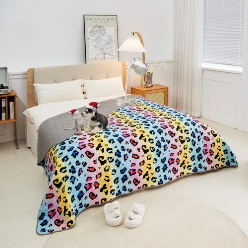 Topthumbs Funda impermeable para cama de perro de 102 x 82 pulgadas, reversible, tapete de campamento reutilizable para niños, mascotas, perros,