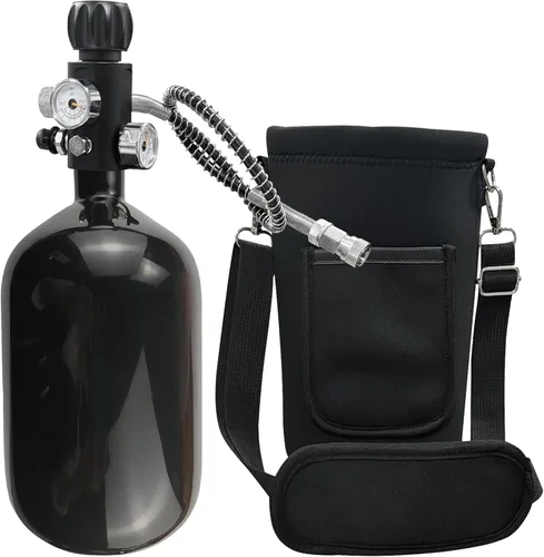 DOT 68ci PCP sistema de tanque de aire, tanque de paintball de fibra de carbono negro de 4500 psi, tanque HPA de paintball tanque de aire con