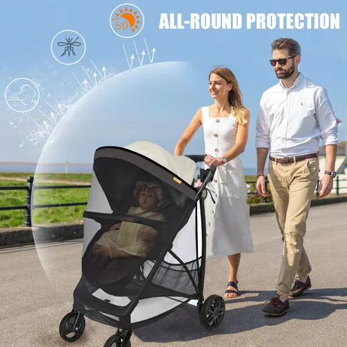 Vista 3 de Parasol universal para cochecito: parasol universal para cochecitos de viaje, cochecitos de correr; esencial de viaje para bebés y niños pequeños