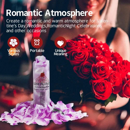 Vista 66 de CODE FLORIST 1100 pétalos de rosa de seda para el día de San Valentín, pétalos de rosa falsos para noches románticas, bodas, propuestas