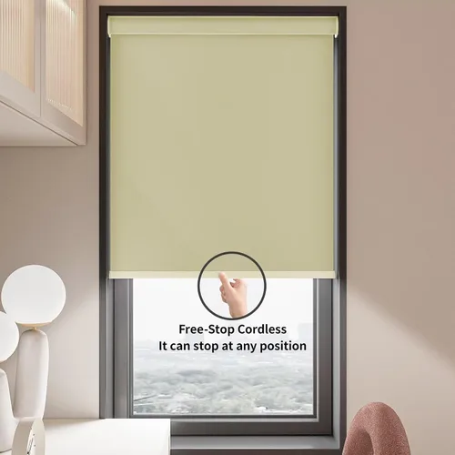 Vista 7 de MYshade Persianas enrollables opacas, persianas enrollables para ventanas de interior, sin cordones, persianas extraíbles para el hogar, oficina