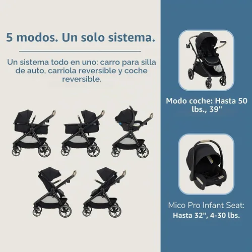 Vista 3 de Maxi-Cosi Zelia Pro Travel System Cochecito Combo - Caviar Caspio