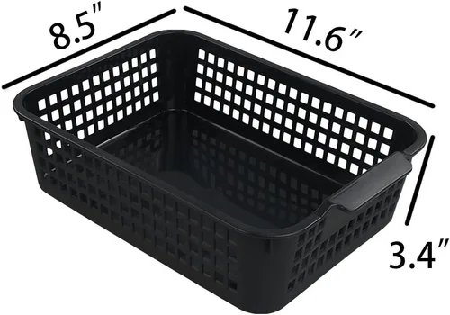 Vista 2 de Begale Bandejas de almacenamiento de escritorio de plástico, cestas organizadoras, juego de 6