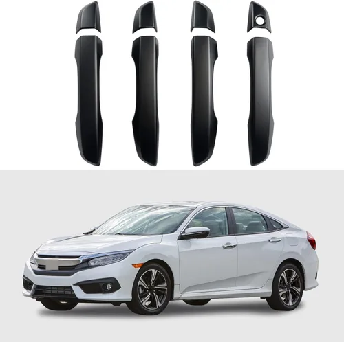 Vista 15 de Cubierta de Manija de Puerta Compatible con Honda Civic de 10ª Generación Sedan Hatchback Coupe Tipo R 2016 2017 2018 2019 2020 2021 Manijas